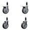 Service Caster 5'' SS Thermoplastic Rubber Swivel 1-1/8'' Expanding Stem Caster Set 2 Total Lock Brakes, 4PK SCC-SSEXTTL20S514-TPRB-2-S-2-118 - alternate 1